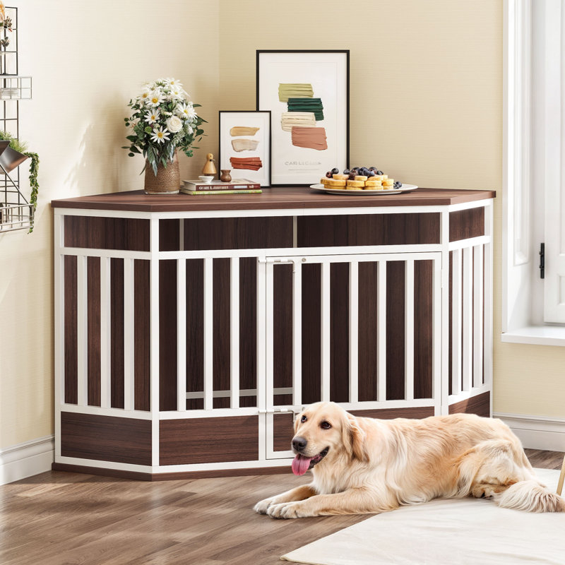 Archie Oscar Ferryhill Corner Dog Crate Furniture Pet Kennel House End Table for Small Medium Large Reviews Wayfair Canada